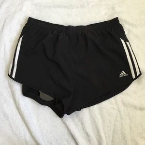 Adidas Womens 3 stripe split running short NWT sz Lg